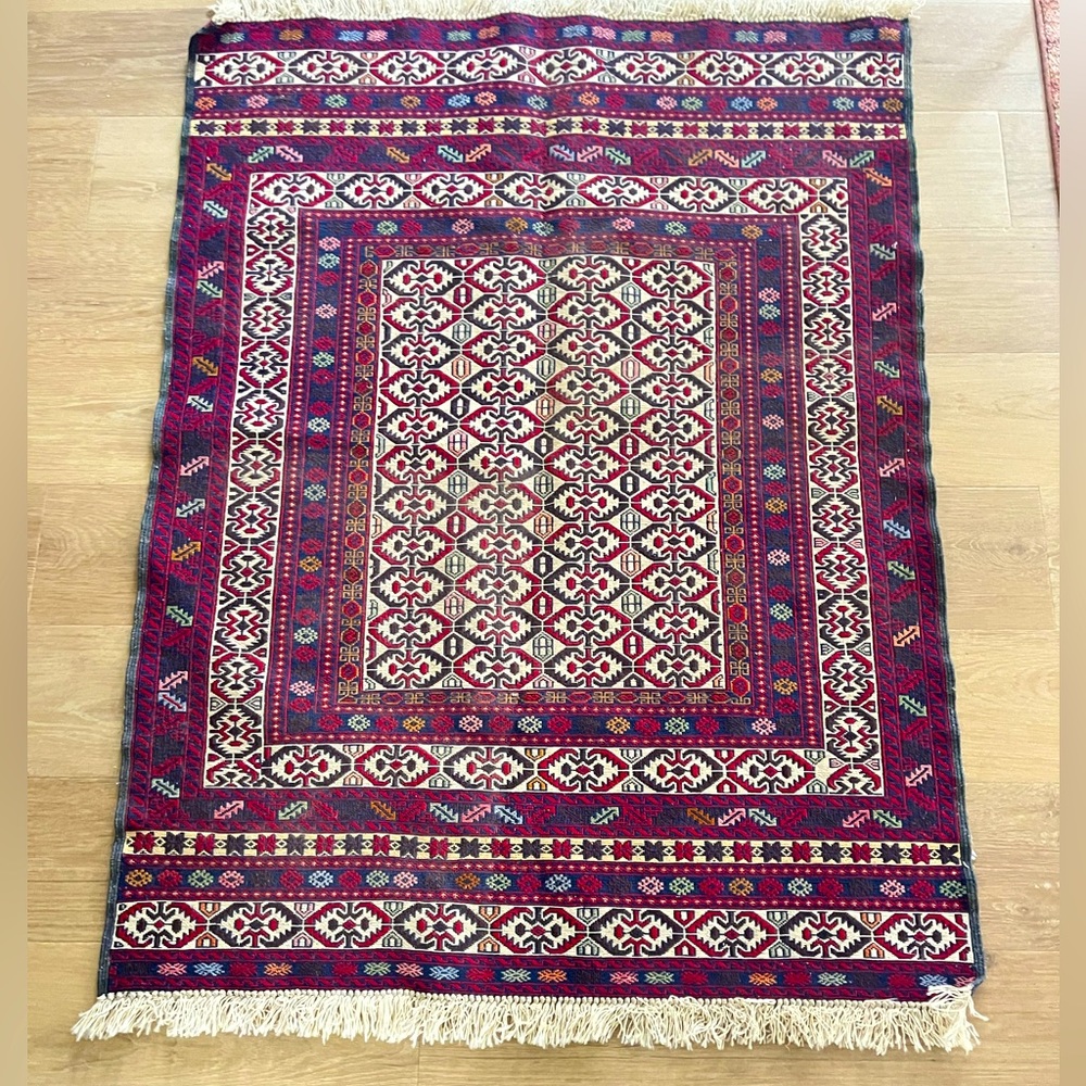 Hand knotted Afghan Baluch rug